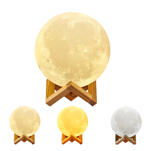 Luminária de Mesa em Led Lua Cheia, com 3 opções de cores. Luz Branca, Luz Amarela e Luz Amarelo Quente. Luz aconchegante e confortável. Enfeite ideal para todos os ambientes .
