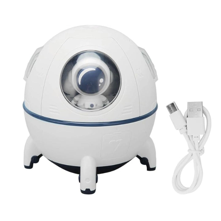 Umidificador e Difusor Cápsula Astronauta 220ml branco com carregamento USB incluso