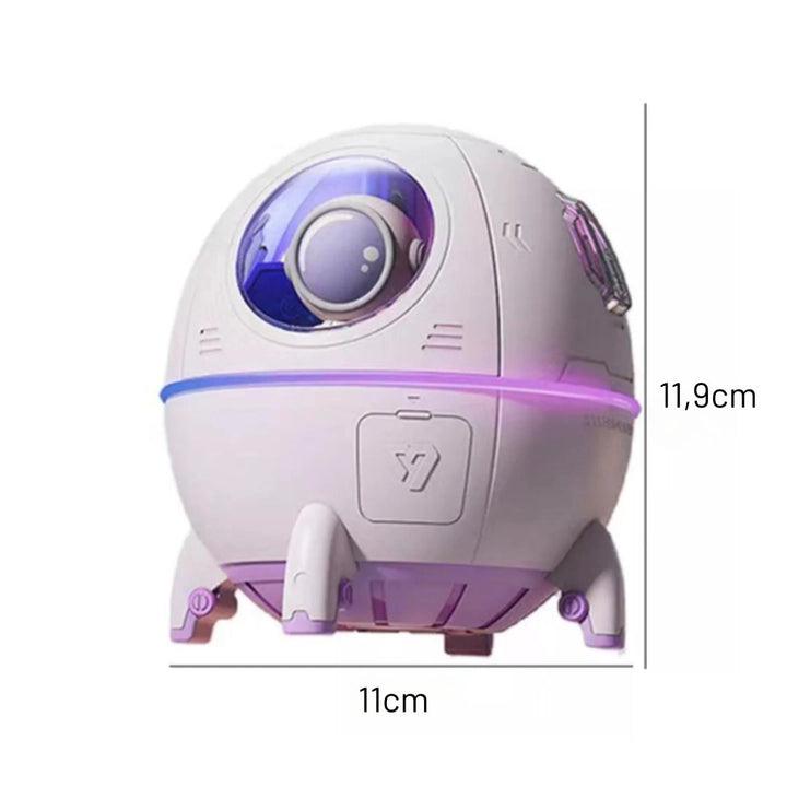 Dimensões do Umidificador e Difusor Cápsula Astronauta 220ml com 11,9cm de altura e 11cm de largura