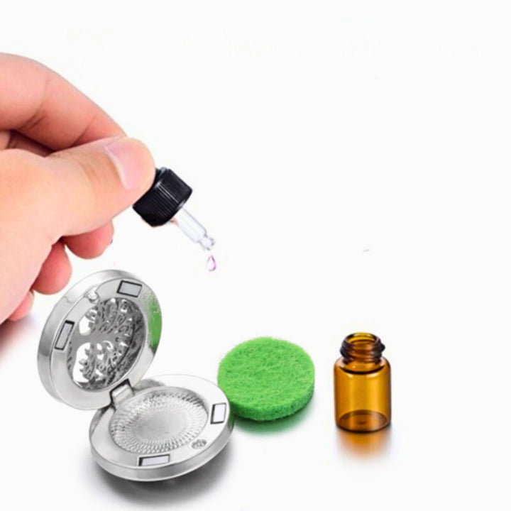 Colar Feminino em Aço Inoxidável Difusor Aromático Árvore da Vida Como Usar