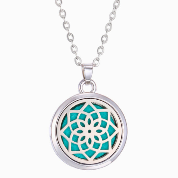 Colar Feminino em Aço Inoxidável Difusor Aromático Mandala 2