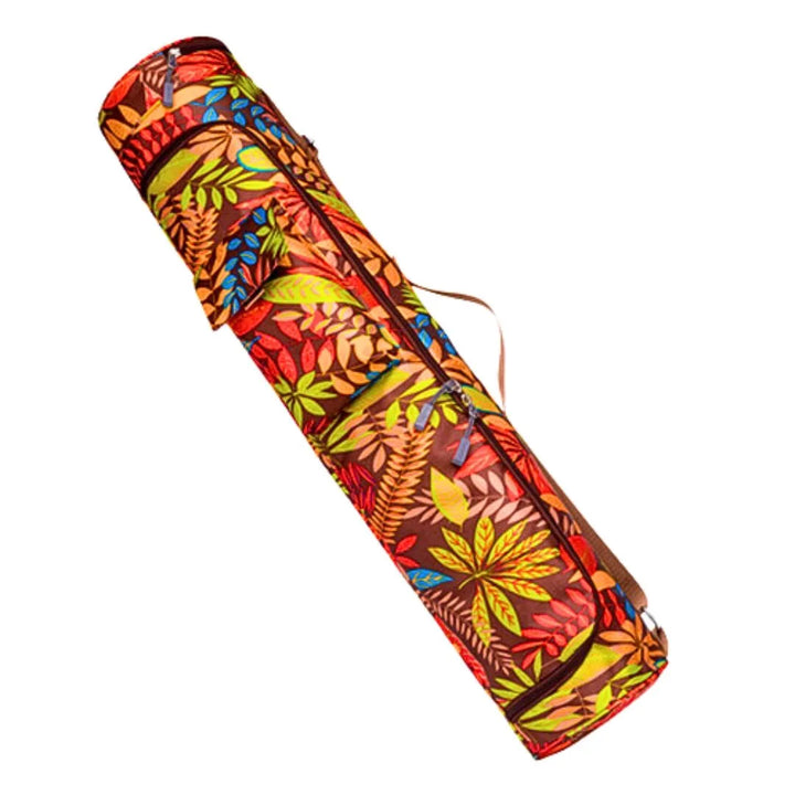 Bolsa para proteger e transportar tapete de yoga com zíper, alça e suporte para celular. 