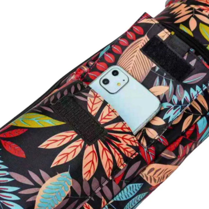 Bolsa para Tapete de Yoga com suporte para celular. Prática, bonita e resistente. 